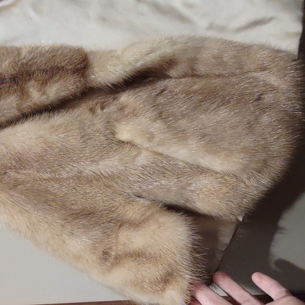Mink Fur Jacket Wrap Blonde Vintage Rodeo Winter Montana Colorado Vacation - Picture 8 of 11